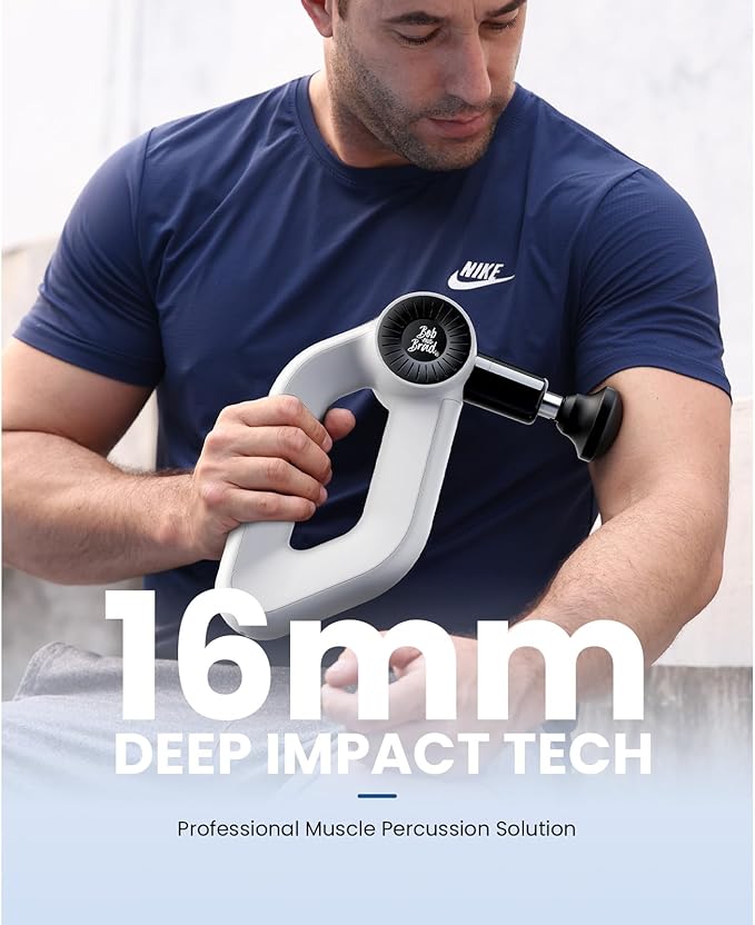 BOB AND BRAD D6 Pro Plus Massage Gun with Heat, Deep Tissue Percussion with 16mm Amplitude, Professional Muscle Massager Gun for Athletes, Quiet Electric Handheld Massager - Bloomnest