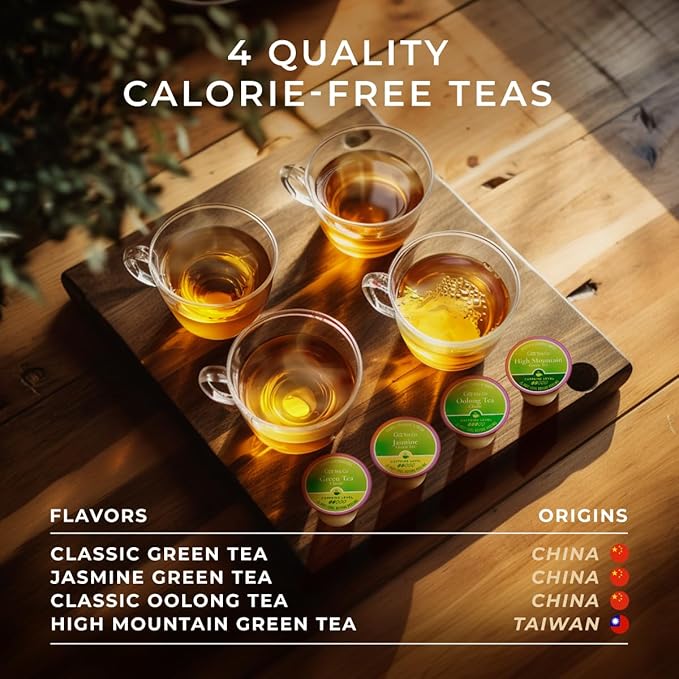 Gya Tea Co Green Tea Pod Collection Gift Set (16 Count) - Different Flavors Assorted Variety Pack - Bloomnest