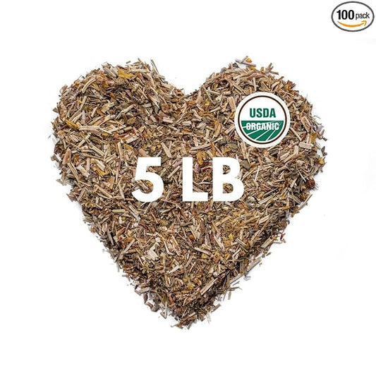 Super Value Pack 5 LB - Organic St Johns Wort Herb - Saint Johns Wart Plant - Yerba de San Juan Organica - Hypericum Perforatum - Bloomnest