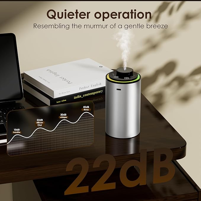 Waterless Essential Oil Diffuser, Portable Aromatherapy Diffuser,3 Countdown Timers & 3 Mist Levels for Home, Room, Car, Office - Bloomnest