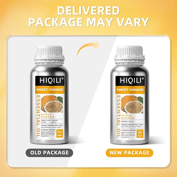HIQILI 16 Fl Oz Orange Essential Oil, Pure and Natural for Diffuser, Skin - 500ML - Bloomnest