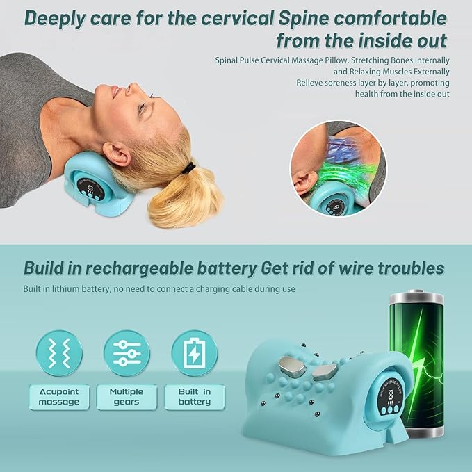 Neck Massager for Pain Relief Deep Tissue,9 Modes Electric Neck and Shoulder Relaxer Pillow,Massager with Heat for Pain Relief and Muscle Relax - Bloomnest