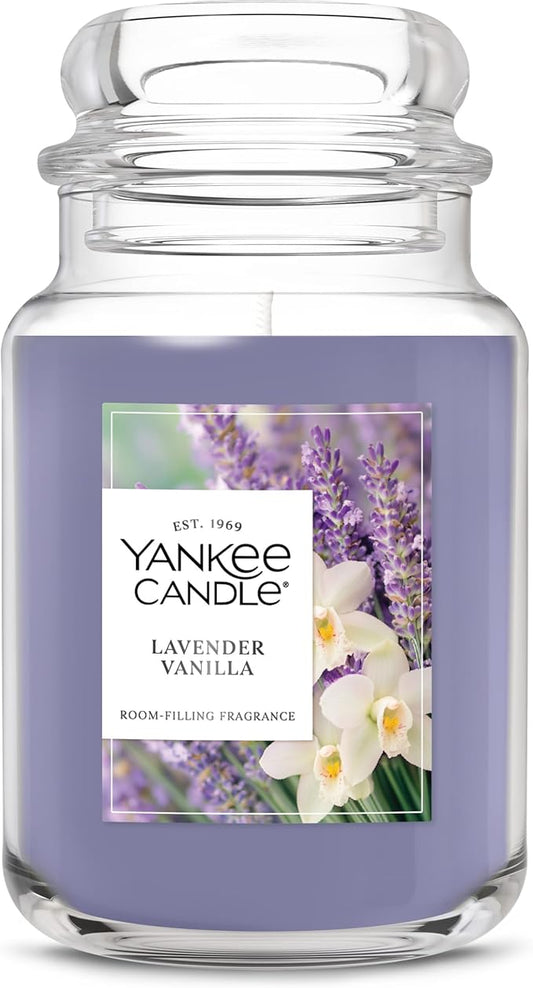 Yankee Candle Lavender Vanilla Scented Candle, 22oz Large Jar with up to 150 Hour Burn Time, Giftable - Bloomnest