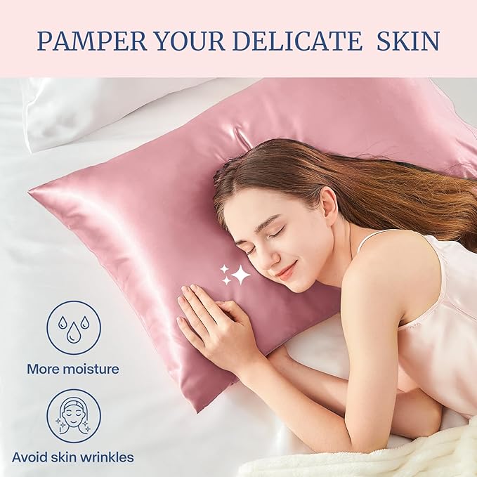BEDELITE Satin Pillowcase for Hair and Skin, Super Soft Similar to Silk Pillow Cases 4 Pack with Envelope Closure, Cooling Pillowcases for Women Men (20"x40" King Size, Nostalgia) - Bloomnest