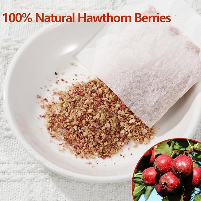 Premium 60 Hawthorn Berry Tea Bags, Made with 100% Natural Hawthorn Berries, Aid Digestion & Provide Antioxidants, No Additives & Caffeine Free. - Bloomnest