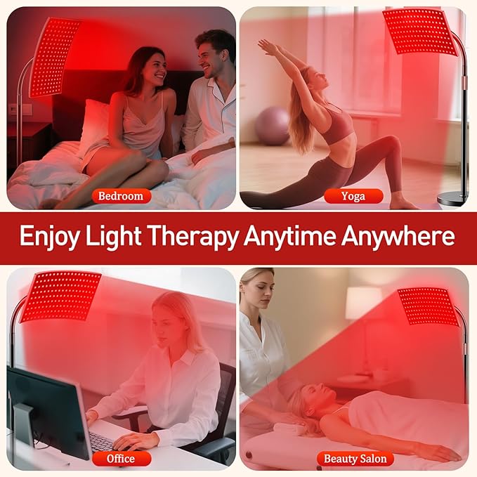 Red Light Therapy for Body Face, Infrared Light Therapy Lamp with Adjustable Stand, 660nm and 850nm Near Infrared LED Lights Panel, Red Infrared Lamp for Full Body, Gift for Men Women