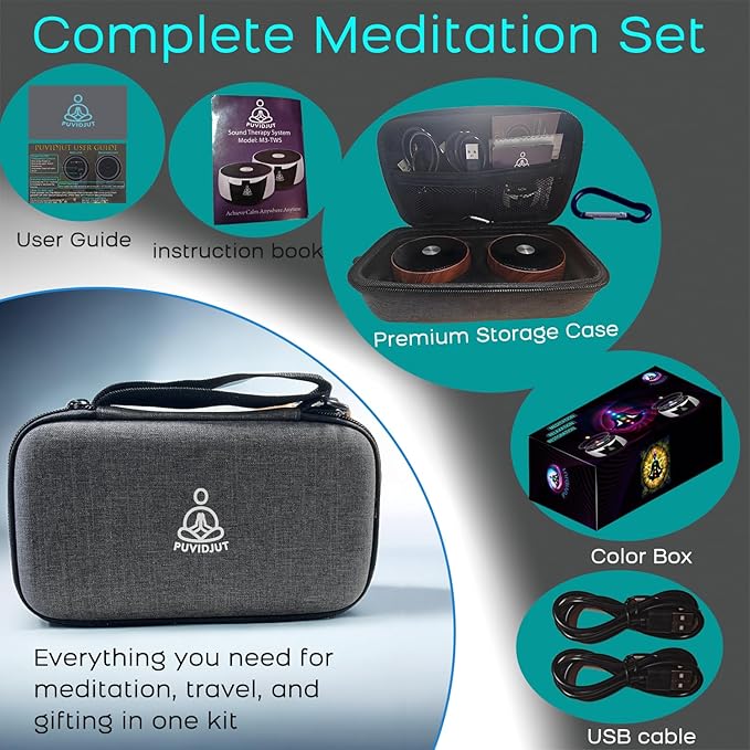Sound Frequency Machine,Meditation Generator Instrument,Tone Device Tools - Solfeggio Frequencies Bath for Yoga, Mindfulness, Vibration System of Chakra Balancing, 5 Tones, 3 Timers - Bloomnest