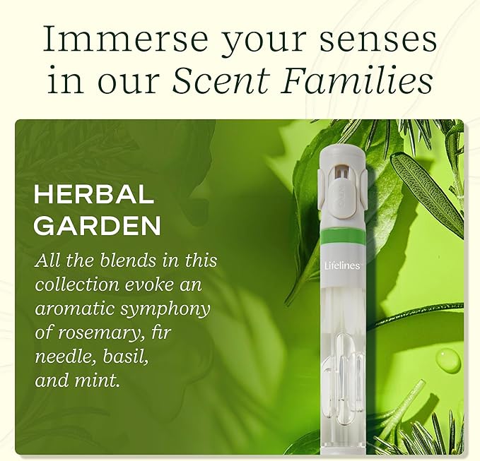 Lifelines Pen Diffuser, Herbal Garden - 1mm Black Ballpoint Pen with Scented Essential Oil Blends – Aromatherapy Diffuser & Sensory Immersion Diffuse Aroma As You Write - Bloomnest