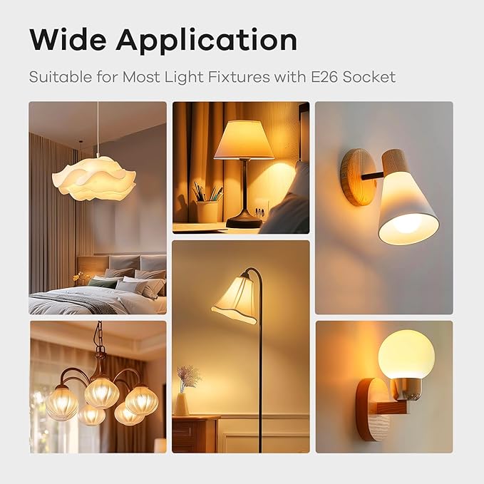 Linkind A19 LED Light Bulbs Dimmable, 100W Equivalent, 2700K Soft White, 15.5W 1600 Lumens 120V Bulbs, E26 Standard Base, UL Listed, Lighting for Bedroom Living Room Home Office,6 Packs - Bloomnest