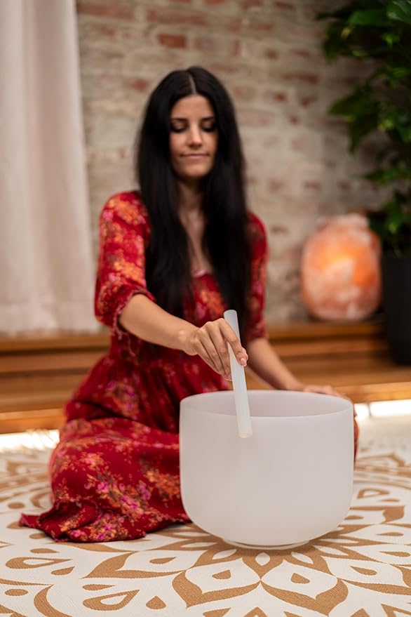 Crystal Singing Bowl Resonant Rod/Mallet — Silicone Coated Glass — Pure, Clear Tone for Meditation, ASMR, Yoga or Sound Baths, 2-YEAR WARRANTY - Bloomnest