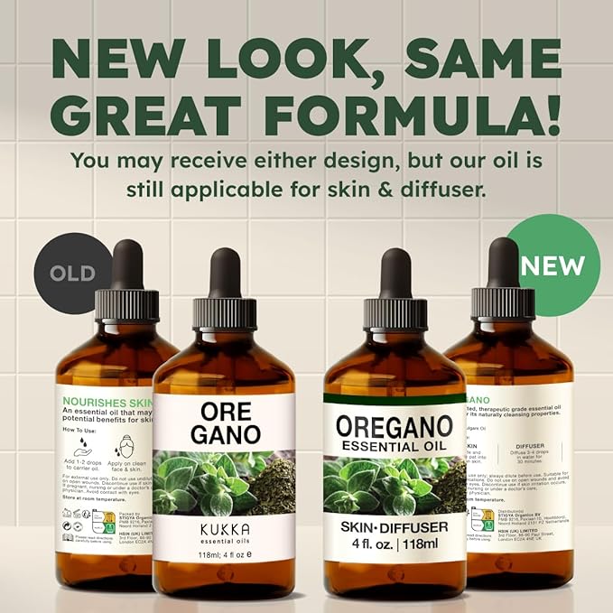 KUKKA Oregano Essential Oils - 4 Fl Oz - for Hair, Skin, Diffuser, Aromatherapy & DIY Soap Making Scent - Bloomnest