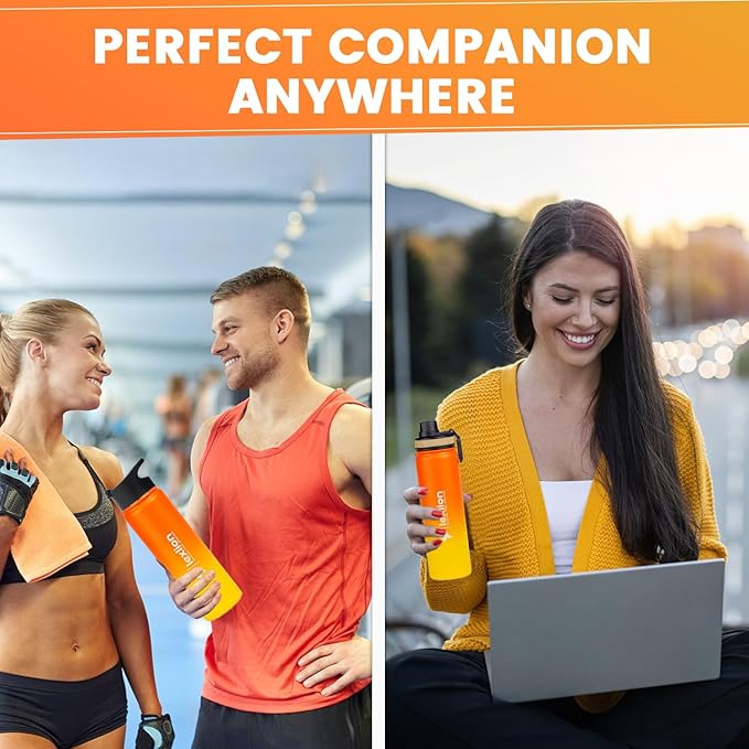 Lexlion Tea Infuser Water Bottle 22 Oz – Triple Wall Insulated Stainless Steel, Loose Leaf & Fruit Strainer, 3 Leakproof Lids, BPA-Free Silicone Sleeve, Reusable Thermal Mug - Bloomnest