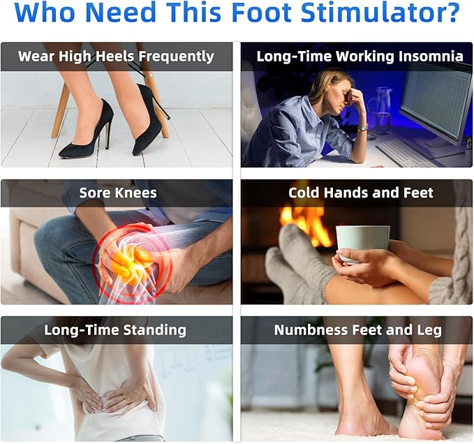 Creliver Foot Nerve Muscle Stimulator Pro, TENS & EMS Foot Massager for Neuropathy, Circulation and Body Pain Relief, Electric Feet Legs Blood Circulation Machine, FSA or HSA Eligible - Bloomnest