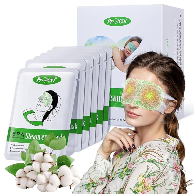 16 Packs Steam Eye Mask,Warm Eye Compress for Dry Eyes Sleep Mask,Hot Auto Heated Eye Masks Relaxing Items for Women Moist Heat for Eyes Soothing Eye Fatigue,Disposable EyeMask for SPA Essentials - Bloomnest