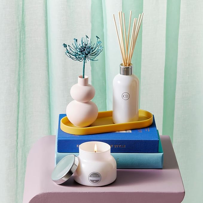 Capri Blue Volcano Reed Diffuser Set - Includes Reed Diffuser Sticks, Fragrance Oil, and Glass Bottle - Luxury Scented Room Freshener - White (8 fl oz) - Bloomnest
