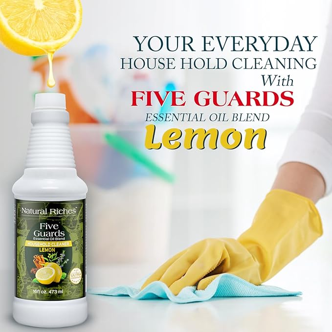 Natural Riches Household Cleaner Concentrate Five Guards Lemon scent from The Tales of French stories of Thieves Essential oil Blend household cleaner - 16 fl oz - Bloomnest