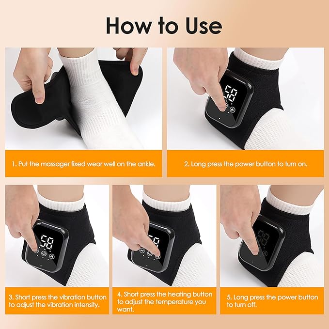 Triple Method Foot Massager with Heat & Enhanced Vibration, for Neuropathy Comfort and Circulation, Portable Home Massage for Pain Relief, Auto Shut-Off, Home Travel Use (Black*2) - Bloomnest