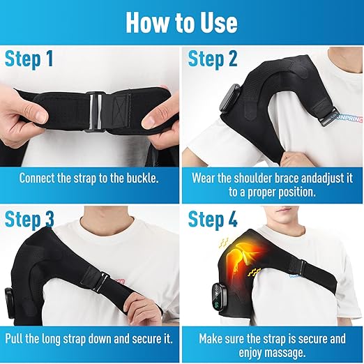Heating Pad for Shoulder, Eligible Heated Shoulder Wrap with Massage for Men & Women,Heated Shoulder Brace with Vibration for Rotator Cuff Relief - Bloomnest