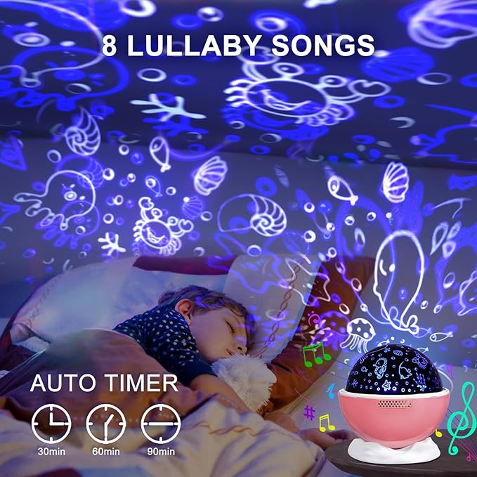 Night Light Projector, Night Light for Kids, Star Projector, 54 Light Color 360 Degree Rotation Kids Night light, Rechargeable Lamp for Bedroom, Light Projector Birthday Christmas Gifts for Boys Girls - Bloomnest