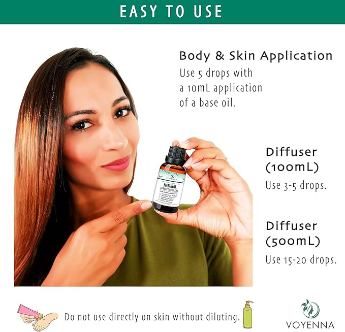 Essential Oil Breathe Blend for Diffuser, Humidifier, Aromatherapy & Rub with Peppermint & Eucalyptus Oils | for Headache, Allergy & Congestion - Bloomnest