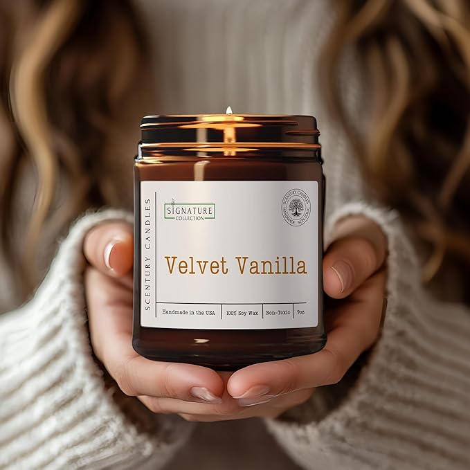 Velvet Vanilla Scented Candle, Many Scents to Choose from, All Natural Non-Toxic Soy Wax, Handmade in The USA (Velvet Vanilla) - Bloomnest