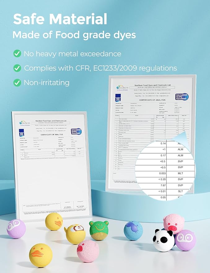 Momcozy Essential Oil Bath Bombs,14 Pcs Bubble Bath Fizzy Balls with 7 Cute Animal Shapes,Bath Bombs Gift Set for Kids Girls Boys Toddler, Ideal Gift for Children's Day, Bath Bomb Kit - Bloomnest