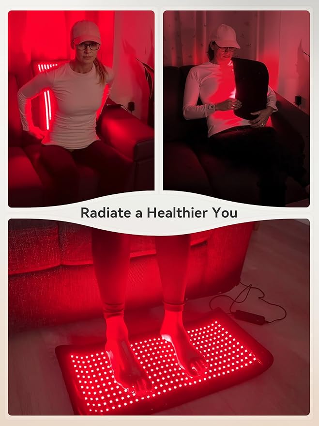 26" x 13" Red Light Therapy for Body - 660nm Red & 850nm Near Infrared NIR, Tri-Chip 1089 LEDs Therapy Mat, 100 mW/cm² High Irradiance Bloomnest