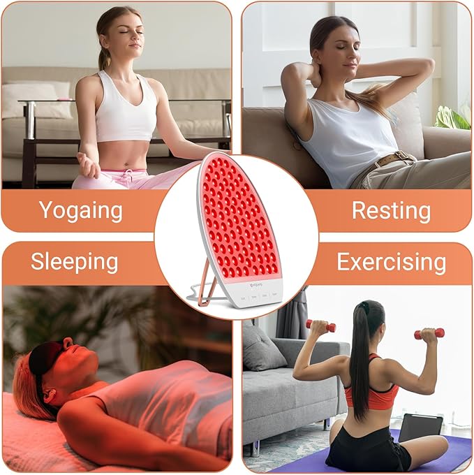 Red Light Therapy for Face and Neck, Near Infrared Light Panel with Adjustable Stand for Body, Red Light Therapy Lamp with 84 LEDs with Timer, 660nm & 850nm AlierGo