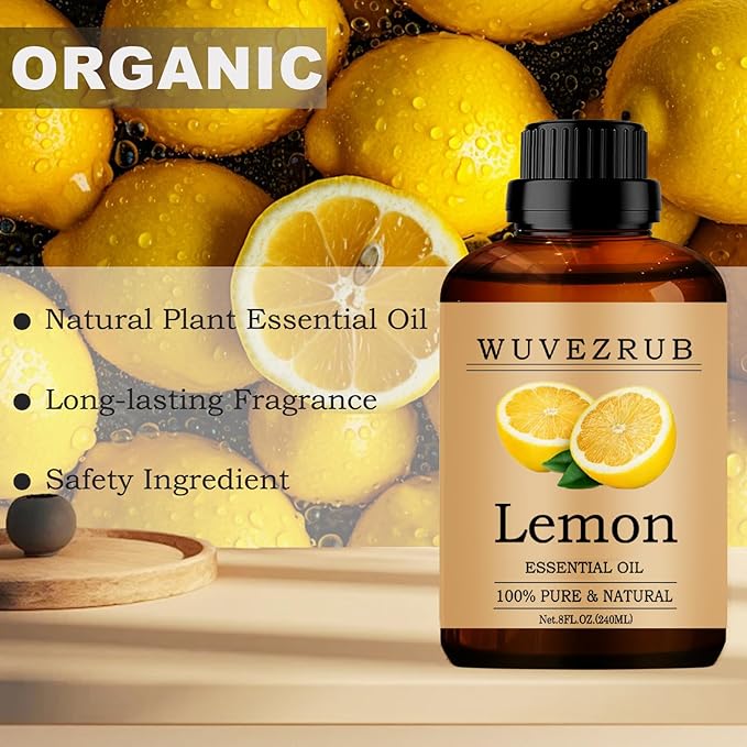 Lemon Essential Oil, 240ML Pure and Natural for Aromatherapy Diffuser - 8 Fl Oz - Bloomnest