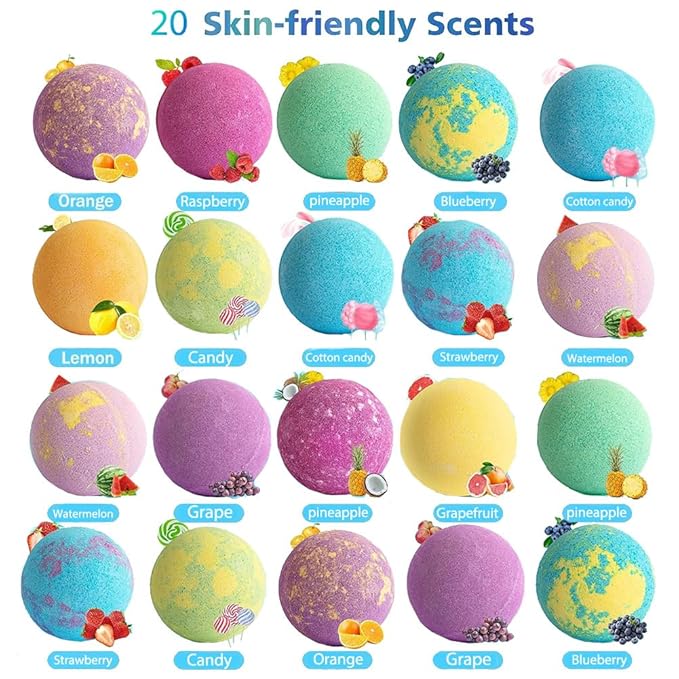 Bath Bombs for Kids with Surprise Inside for Girls Boys Toddlers, 20 Pack Organic Kids Bath Bombs with Puppy Dolls Inside, Kids Safe Handmade Bubble Bath Fizzies, Ideal Birthday Christmas Gift Set - Bloomnest
