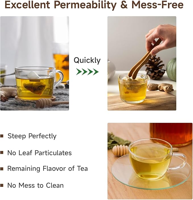 200Pcs Tea Filter Bags, Disposable Tea Filter Bags for Loose Leaf Tea from Safe Natural Materials, Empty Tea Bags Suitable for Loose-Leaf Tea, Coffee, Spices, Herbs (3.54 x 2.75 inch) - Bloomnest