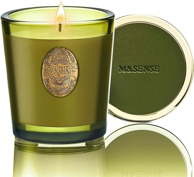 M&SENSE Natural Soy Candle | Forest Cabin & Green | 9.2 oz, 50H Burn Time | Luxury Scented Candle for Relaxation, Gifting, Home Décor | Ideal for Bedroom, Office, Party Ambiance - Bloomnest