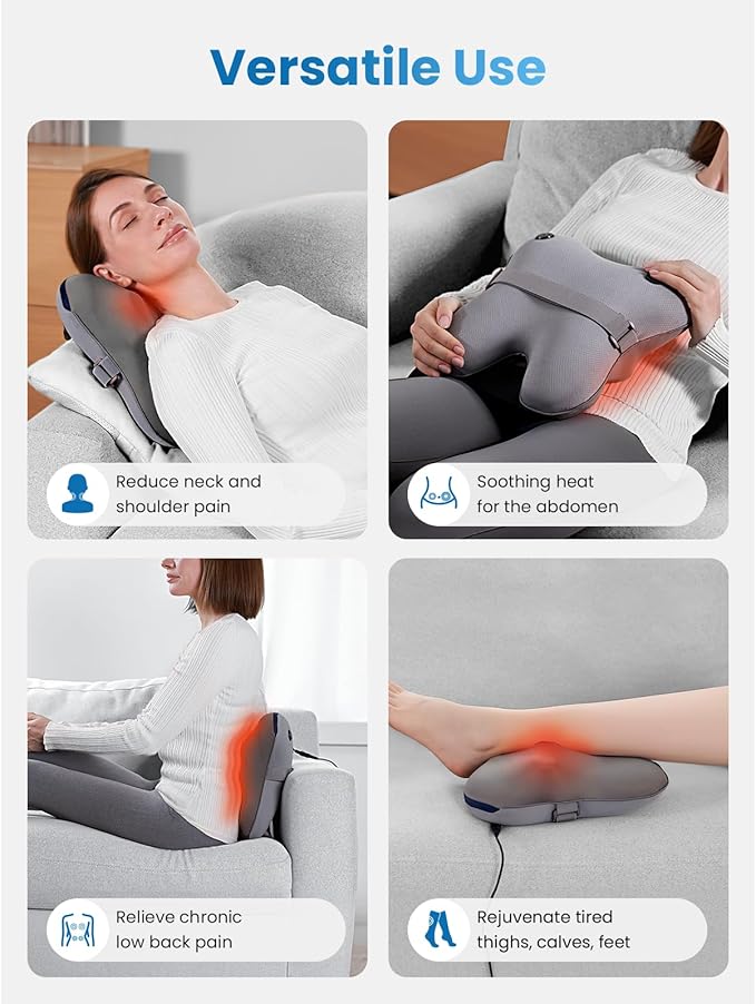 BOB AND BRAD Back Massager with Heat and Remote, EZBack Plus Corded Neck Massager for Pain Relief Deep Tissue, Shiatsu Massage Pillow with 3 Level for Full Body, FSA Eligible Ideal Gifts for Women - Bloomnest