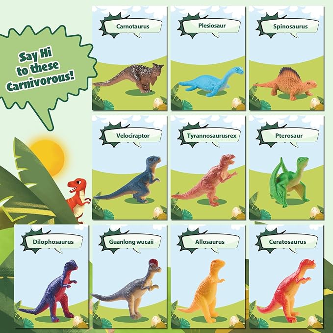 Dinosaur Bath Bombs for Kids with Surprise Inside, 20 Pack Natural Dino Egg Bath Bombs with Exclusive Carnivorous & Herbivorous Dinosaur Toys, Birthday Party Favors for Boys, Girls - Bloomnest