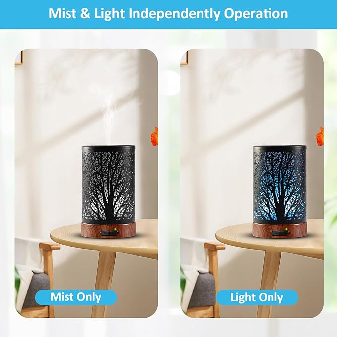 Oil Diffuser & Essential Oils Set - Oil Diffuser 150ml with 6 Essential Oils Set, Aromatherapy Cool Mist Oil Diffusers for Essential Oils, Auto Shut-Off，7 Colors Night Light,Gifts for Mom - Bloomnest