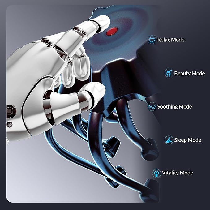 Electric Scalp Massager, 360° Octopus Head Massager Automatic 5 Modes Scalp Stress Relax Device MEDAMOC