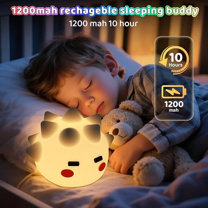 Cute Monster Lamp, 8 Color Changing and 20min Timer Nursery Nightlights, Soft Silicone Touch Lamps for Kids Room, Boys and Girls for Kids Sleep - Bloomnest