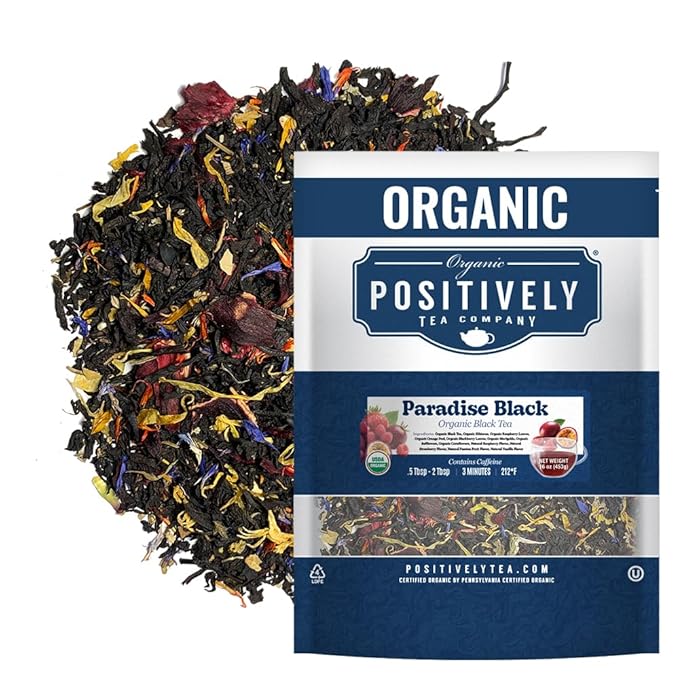 Organic Positively Tea Company, Paradise Black Tea, Loose Leaf, 16 Ounce - Bloomnest
