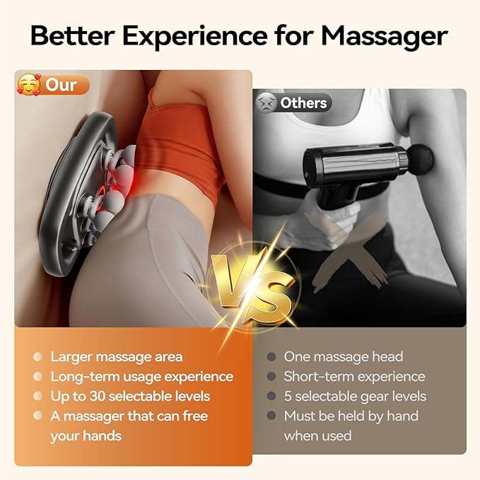 12 Head Massage Gun Deep Tissue with 3 Model & 30 Levels, Cordless Quiet Back Massager for Pain Relief Deep Tissue, Neck Massager Birthday Gifts for Men - Bloomnest