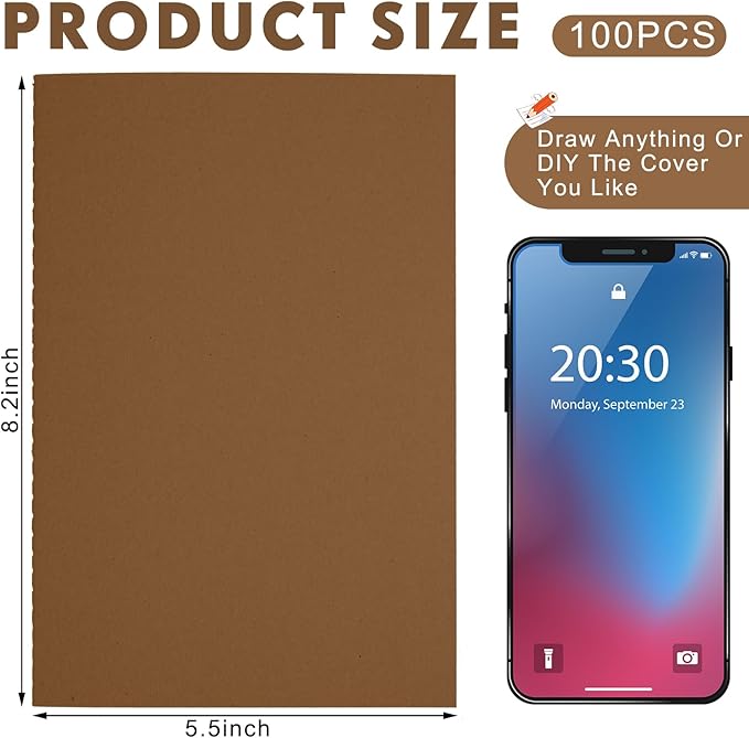 Mimorou 100 Pcs Journals Notebooks Bulk - Kraft Softcover A5 Small Notebooks 5.5 Inch x 8.3 Inch Notepads with 60 Page 30 Sheet for Writing Sketch Travel Office Supplies(Dark Brown,Lined) - Bloomnest
