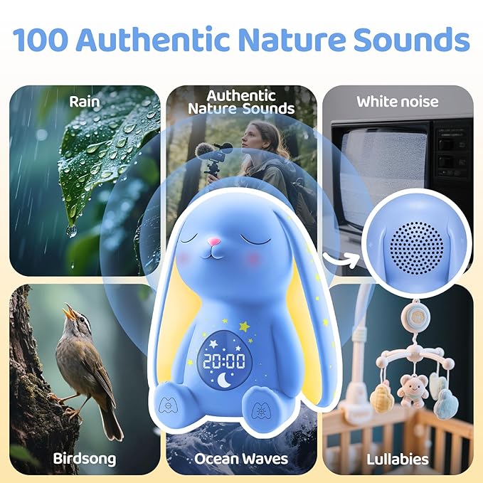 2025 Mom's Choice Awards | White Noise Sound Machine Baby - AI Cry Detection, Night Light, 100 Soothing Sounds, App Control, 150% Battery Life, 50% Faster Sleep, Newborn Essentials