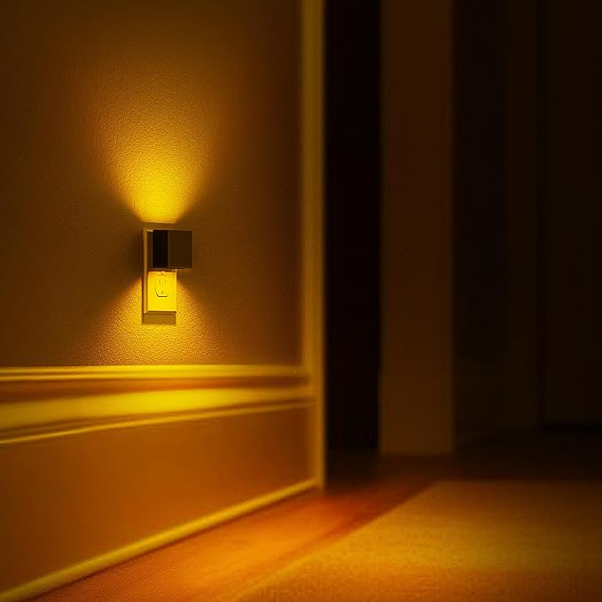 L LOHAS LED Night Light,Night Lights Plug into Wall,[2-Pack] Dimmable Night Light with Light Sensor,1800K Amber Light,Modern Nightlight for Bathroom Hallway Kitchen - Bloomnest