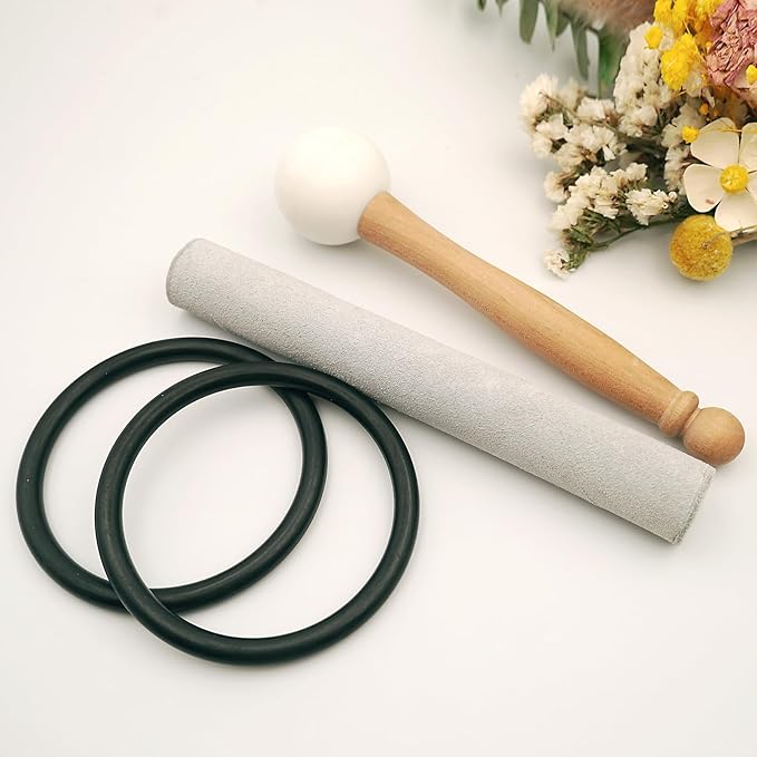 Hye-eun 432hz Crystal Singing Bowl Set 4pcs 6"B 8"G 10"E 12"C Frosted Quartz Sound Bowl with Free Carry Bag Mallets and Rubber for Sound Healing Bath Keep Balance Therapy Meditation Yoga - Bloomnest
