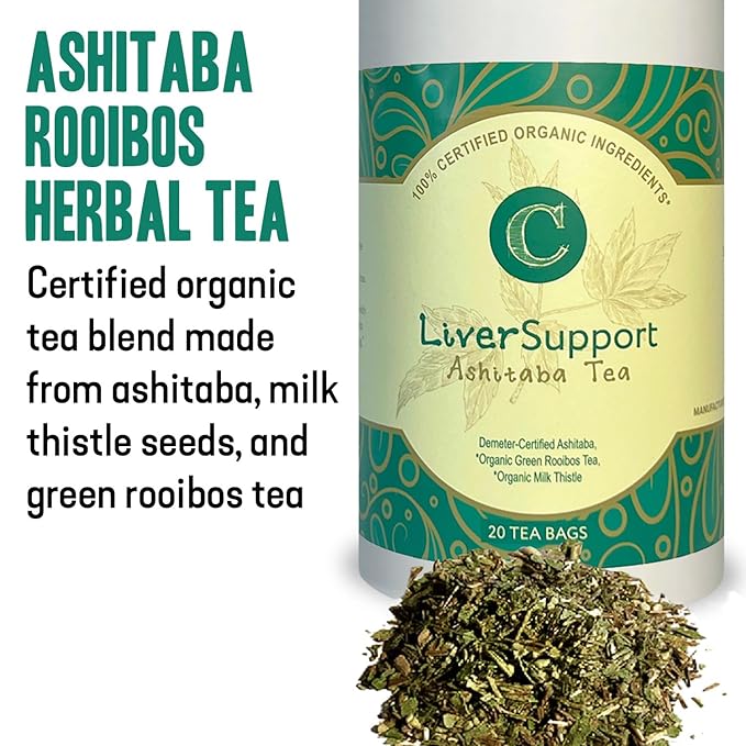 Dr. Cowan’s Garden Organic Ashitaba Herbal Tea, 20 Tea Bags - Liver Detox Rooibos Tea Bags with Milk Thistle, Calming Liver Support & Cleanse for Health and Well-Being, Ashitaba Herbs Grown in the USA - Bloomnest