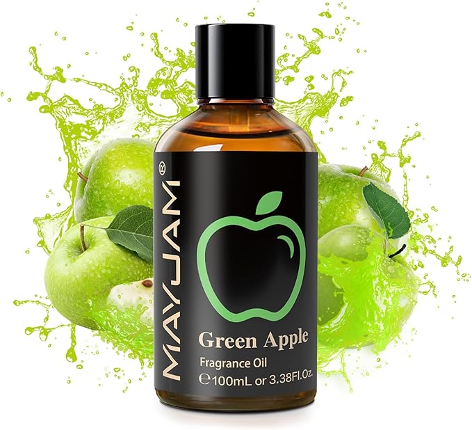 MAYJAM 3.38FL.OZ Green Apple Fragrance Oils with Glass Dropper, 100ML Essential Oils for Diffusers for Home, Long Lasting Scented Oils for Diffusers Soap Candle Making - Bloomnest