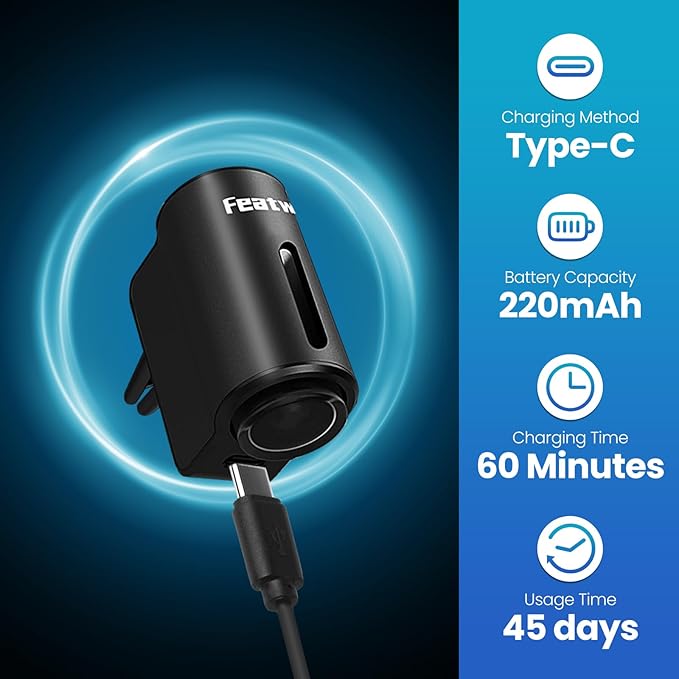 Featwell Car Air Freshener, Air Freshener Diffuser Three Adjustable Modes, Aromatherapy Machine Rechargeable (Black) - Bloomnest