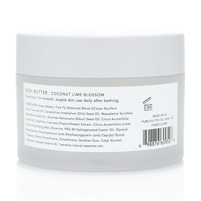 PURE FIJI Nourishing Body Butter, Coconut Lime Blossom (6.7oz/200ml)