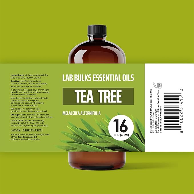 Lab Bulks Essential Oil Tea Tree Essential Oil 16 Ounce (2 Pack) – Aromatherapy Tea Tree Oil Bulk for Diffuser, Soap Making, Home, Candles - Bloomnest