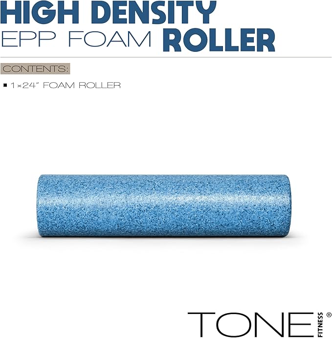 Tone Fitness High Density EPP Foam Exercise Foam Roller for Yoga, Pilates, Stretching, Massage, and Recovery | Multiple Sizes and Colors - Bloomnest