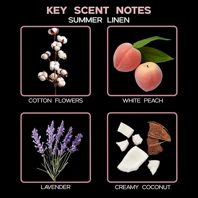LOVSPA Summer Linen Diffuser Oil - Luxury Essential Oils for Diffuser Refill & Air Freshener Room Spray - Long-Lasting & Natural Home Fragrance, Scented Oil for Diffusers, USA Made, 4oz - Bloomnest